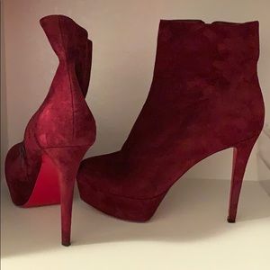 Christian Louboutin Maroon Booties